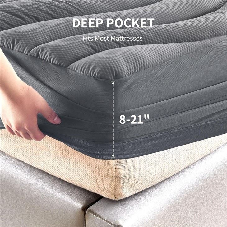 Mattress Pad With 3-Zone Support, Mattress Cover Microfiber high quality